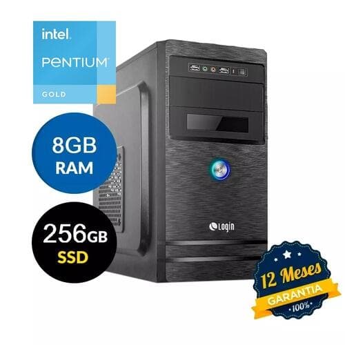 Computador Login Intel Pentium GOLD G7400 3.7 GHz SSD 256Gb 8Gb Ddr4 3200 MHz Linux