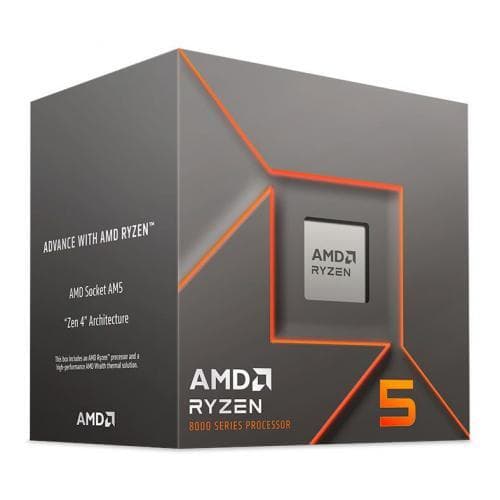Processador AMD Ryzen 5 8400F 4.2 GHz (4.7 GHz Max Turbo) Cach� 22MB AM5 6 N�cleos 12 Threads - 100-100001591BOX