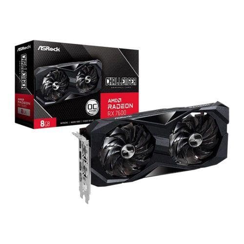 Placa de V�deo RX 7600 Challenger ASRock AMD Radeon 8GB GDDR6 - 90-GA41ZZ-00UANF