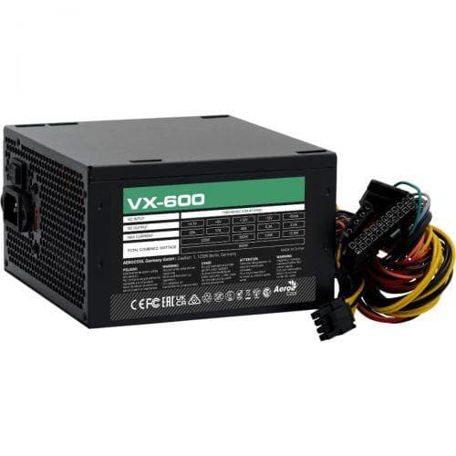 Fonte Gamer Aerocool 600w Bivolt Atx Sem Cabo Vx-600 Preto