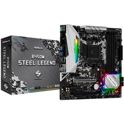 Placa M�e ASRock B450M Steel Legend AMD AM4 mATX DDR4