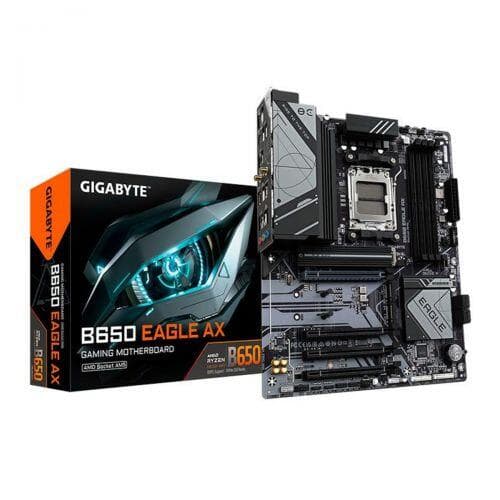 Placa M�e Gigabyte B650 Eagle AX, AMD AM5, ATX, DDR5, LED RGB, Wi-Fi 6E, Bluetooth, Preto