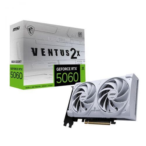 Placa de Video MSI Geforce RTX 5060 Ventus OC White 2X 8GB 128 Bits - HDMI/3X DP - 912-V537-018