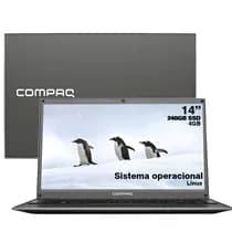 Notebook Compaq Presario 427 14'' HD Pentium N3700 SSD 240GB 4GB Linux Debian 10 - Cinza