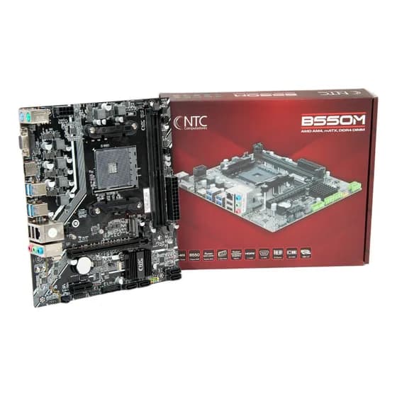 Placa Mãe NTC B550M AM4 mATX DDR4 Chipset B550 64GB Preto