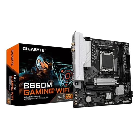 Placa Mãe Gigabyte B650m Gaming Wifi B650 Amd Am5 Matx Ddr5 Cor Branco