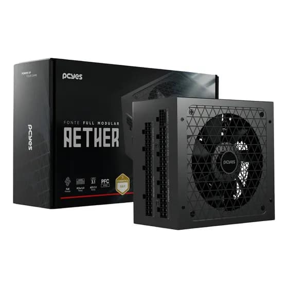 Fonte Gamer Pcyes 750W Full Modular 80 Plus Gold ATX Preto