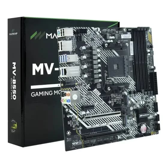 Placa-Mãe Macrovip MV-B550 para AMD Socket AM4 c/ 4 Slots DDR4