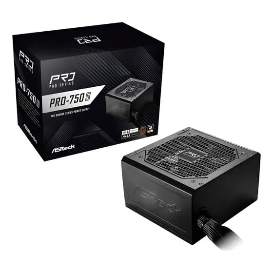 Fonte Asrock Pro 750w 80 Plus Bronze Atx 3.1 Pro-750b