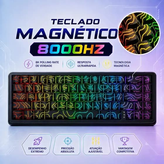 Teclado Magnético Onikuma G67 8000hz 67% Rgb Gamer Switch Magnetico Contorno Inglês Us Rapid Trigger Macro Snap Tap 8Khz