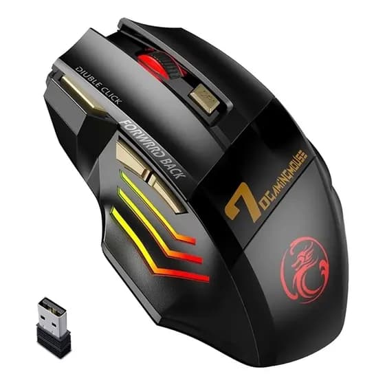 Mouse Gamer Sem Fio Para Computador 2.4g Rgb Recarregável Ga