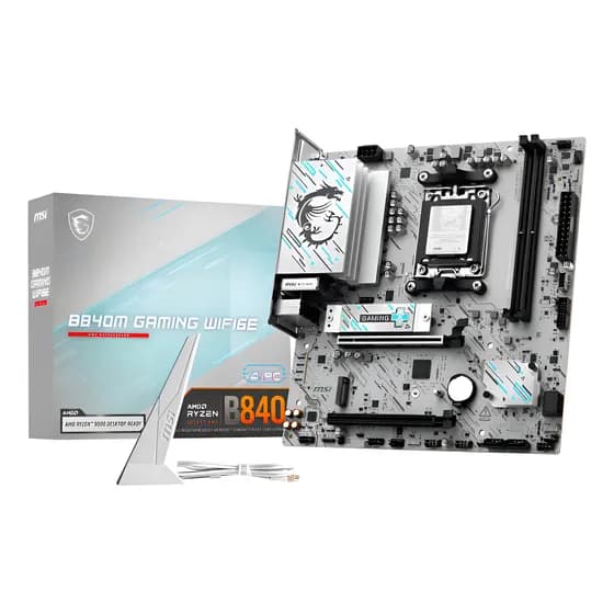 Placa Mãe Msi B840m Gaming Wifi6e Am5 2xddr5 Amd B840 Matx Cor Branco