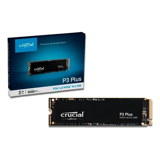 Ssd Crucial P3 Plus 2tb M.2 2280 Pci-e 4.0 Gen4 Nvme 5000mbs - Compatível Ps5, Pc, Notebook