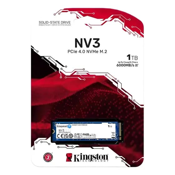Ssd Interno 1tb M.2 Nvme Kingston Pcie Gen 4.0 Leitura 6000mb/s Gravação 4000mb/s Formato 2280- Cor Azul-aço