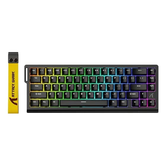 Teclado Attack Shark X68 He Rgb Qwerty Magnetic Switch Cor De Teclado Preto Idioma Português Brasil