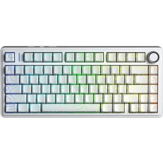 Teclado Mecânico Aula F75 Branco Contorno Sem Fio Tri Mode 75% Hotswap Rgb Idioma Inglês Us