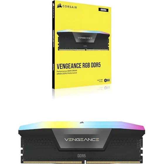 Memoria Corsair Vengeance, RGB, 16GB (1x16GB), DDR5, 5600MHz, C40, Preto