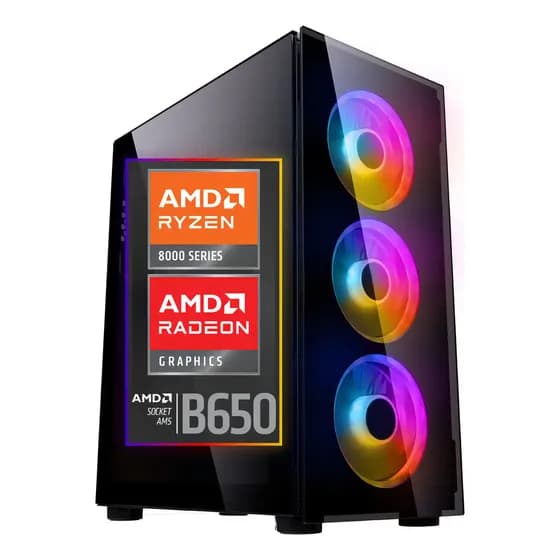 PC Gamer BluePC Orbit - AMD Ryzen 5 8500G, Placa mãe B650, Gráficos Radeon 740M, 16GB DDR5, SSD 240GB, Fonte 500W