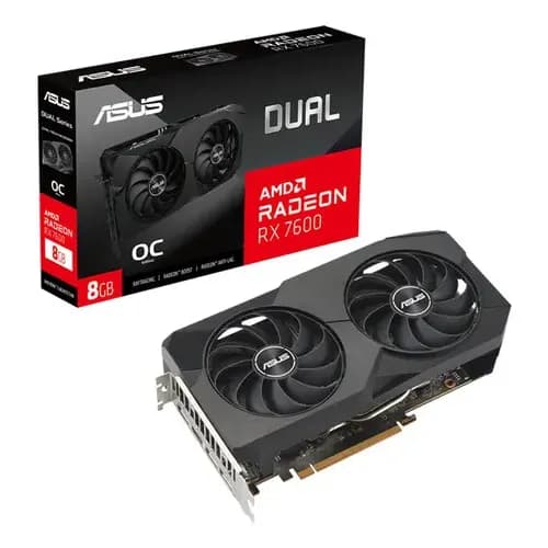 Placa De Vídeo Asus Dual Radeon Rx 7600 Oc 8gb Gddr6