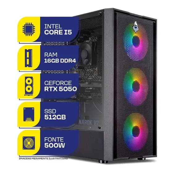 Pc Gamer Mcl Intel I5-12400f, Rtx 5050, 16gb Ddr4, Ssd 512gb 512 Gb 16 Gb Rtx 5050 8gb