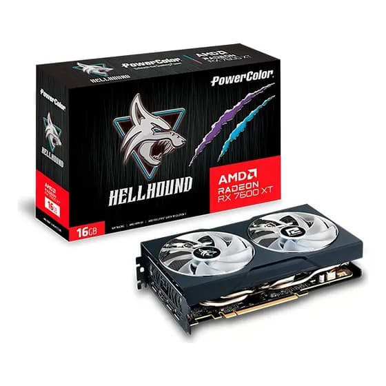 Placa de Vídeo PowerColor Radeon RX 7600 XT Hellhound 16GB GDDR6 RDNA 3 AMD