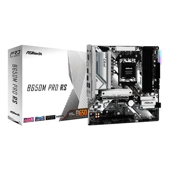 Placa Mãe ASRock B650M PRO RS AM5 DDR5 Micro ATX Chipset AMD B650 Branca