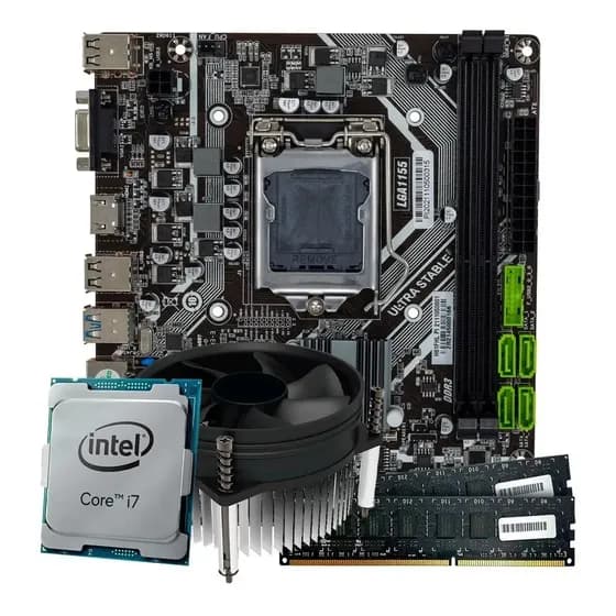 Kit Upgrade Gamer + Intel Core I7 + Placa Mãe + 16gb Ddr3 Preto