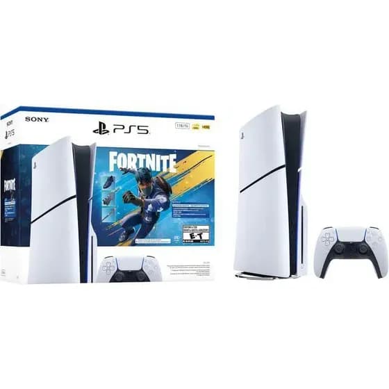 Playstation Ps5 Slim Disc de 1 TB, pacote Fortnite, console branco