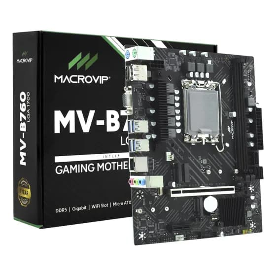 Placa Mãe Macrovip Mv-b760 Socket Lga 1700 / Vga / Ddr5 Ver Verde