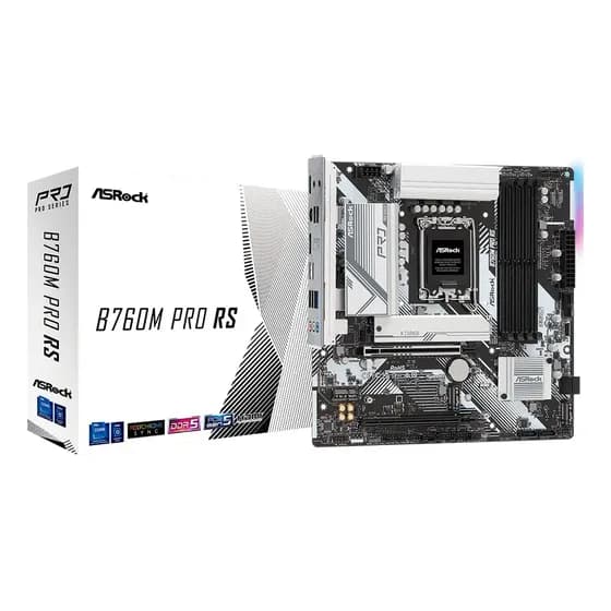 Placa Mãe Asrock B760m Pro Rs Intel Lga 1700 Matx 4xddr5 Cor Preto