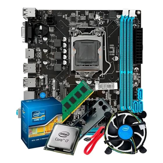 Kit de atualização de placa-mãe H61 Intel Core I7 2600 memória DDR3 8 GB cor preto