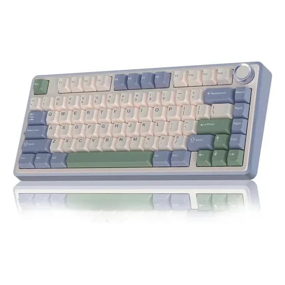 Teclado Mecânico Aula F75 Sem fio Tri-Mode 2.4ghz/Bluetooth/Usb-C RGB 75%