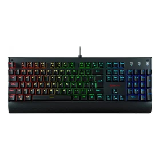 Teclado Redragon Kala QWERTY Outemu Red português Brasil cor preto com luz RGB