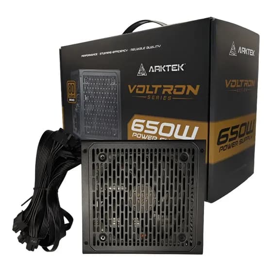 Fonte Atx Arktek Voltron 650w 80plus Bronze C/ Cabo De Força Preto