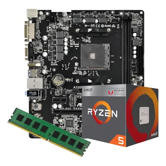 Kit Upgrade Gamer Amd Ryzen 5 5600g Mb A520 16gb Ddr4