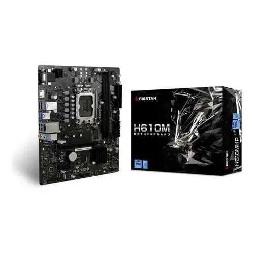 Placa mae 1700p Biostar H610mhp hdmi vga ddr4 12 13 cor preto