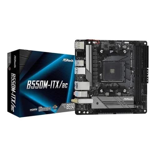 Placa Mãe Asrock B550m-itx/ac Ddr4 Am4 Chipset Amd B550 Itx Preto