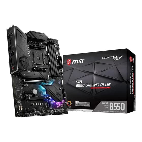 Placa-Mãe MSI MPG B550 Gaming Plus, AMD AM4, ATX, DDR4, Preto - MPG B550 GAMING PLUS