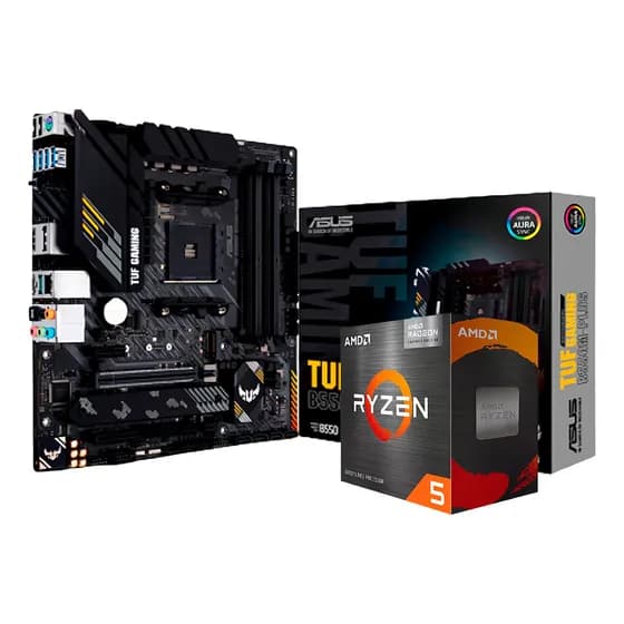 Kit Amd Ryzen 5 5600g Placa Mãe Asus Tuf Gaming B550m-plus