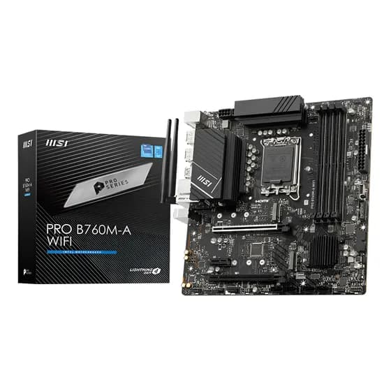 Placa Mãe Msi Pro B760m-a Wifi Lga 1700 Dddr5 Cor Preto