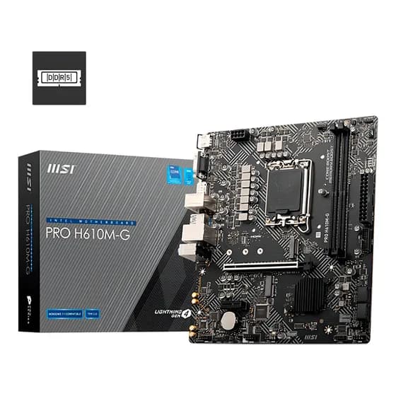Placa-mãe Msi Pro H610m-g Socket 1700 Ddr5 preta