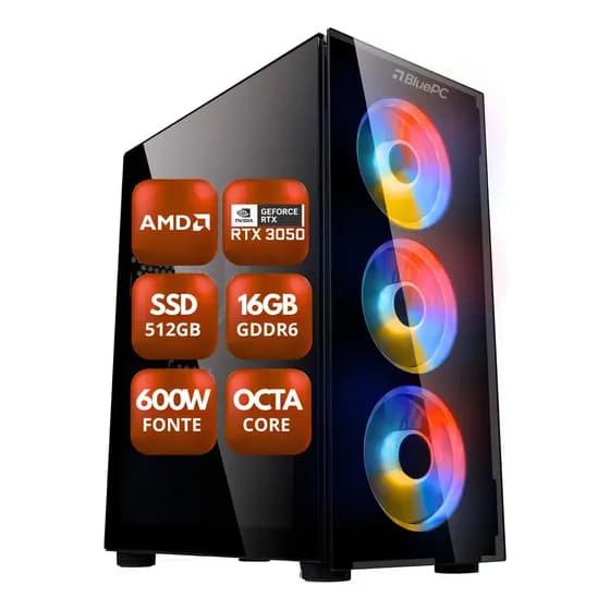 Pc Gamer Bluepc Zen Amd Ryzen 16gb Ddr6 Geforce Rtx 3050 8gb 512 Gb 16 Gb Rtx 3050 8gb