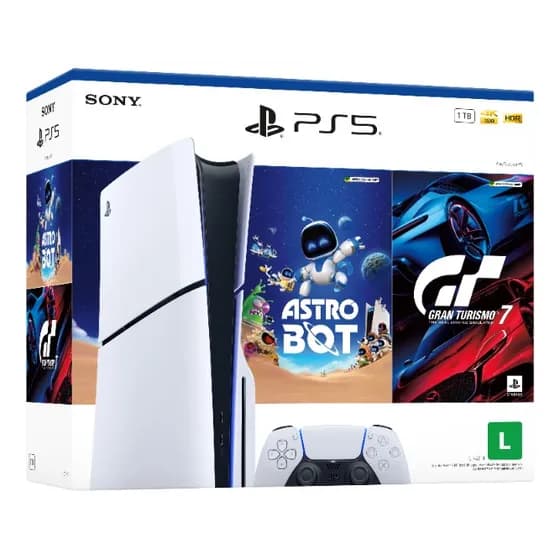 Console Playstation®5 Slim Disk 1 Tb - Pacote Astro Bot E Gran Turismo 7 Branco
