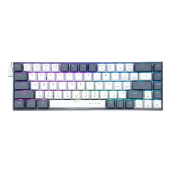 Teclado Mecânico 65% Hotswap Red Rgb Silencioso Gamer Chave Azul-vermelha Inglês Us