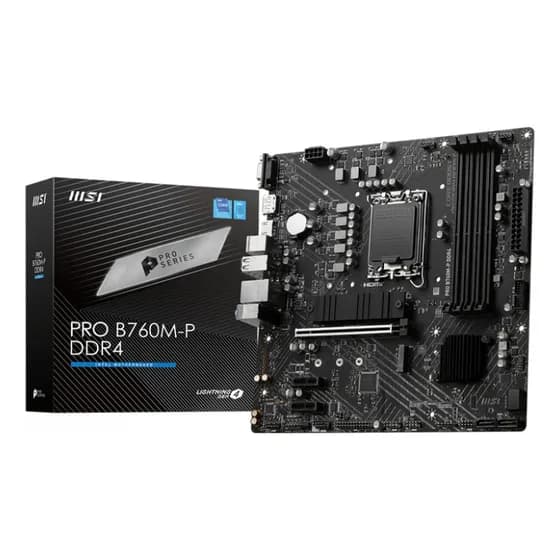 Placa-mãe Msi Pro B760m-p Lga1700 Ddr4 Micro Atx cor preta