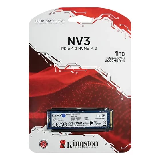 Ssd Kingston 1tb M2 Nvme3 Interno Pcie Gen 4.0 Leitura 6000mb/s Gravação 4000mb/s - Azul-aço
