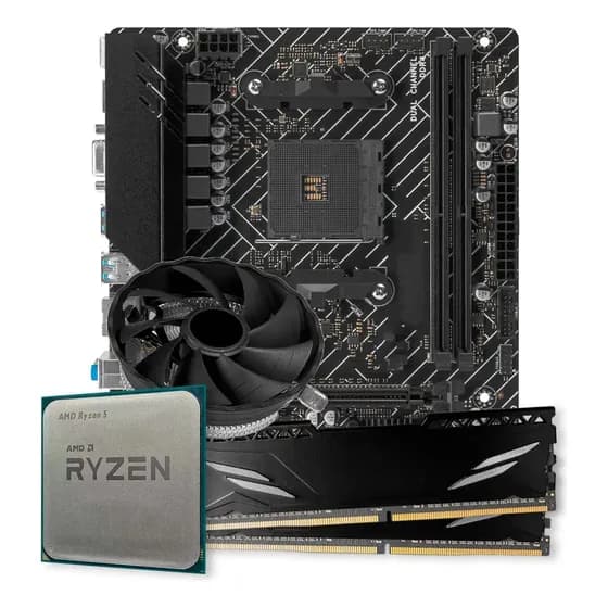 Kit Upgrade Gamer, Amd Ryzen 5 5600g, A520m, 16gb Ddr4 Preto