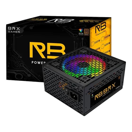 Fonte Atx 650w Rainbow Rgb Automatica Brx 80 Plus Bronze Cor Preto