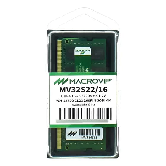 Memória DDR4 Macrovip SODIMM 16GB 3200MHz para Notebook