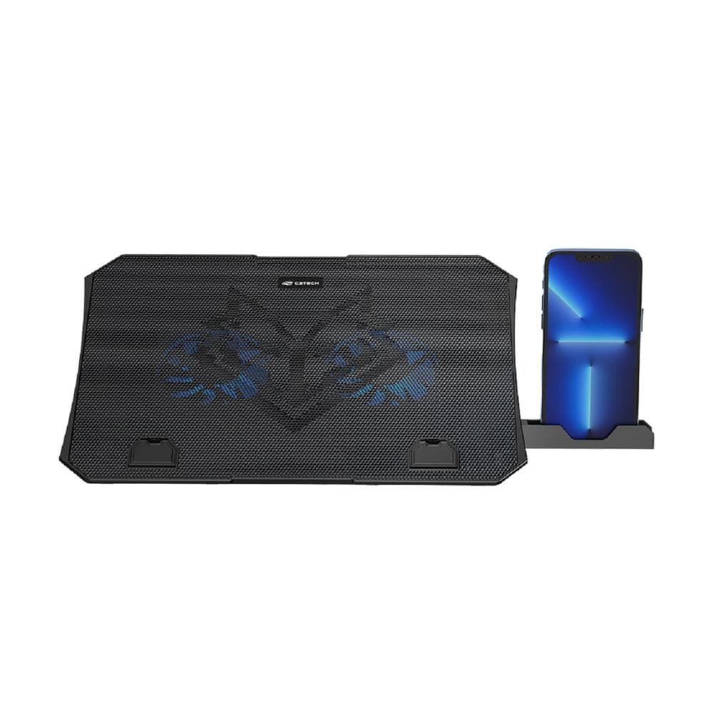 Base Para Notebook 15.6" C3Tech NBC-40BK , USB , 2 Fans , Suporte para Celular , LED , Preto